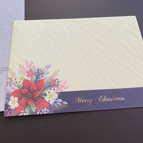 St Labre Indian School Poinsettia Floral Holiday Merry Christmas Greetings Card - Picture 7 of 8